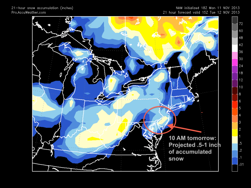Projected Snow Accumulation by the North American Model